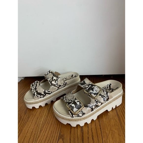 Shu Shop Snakeskin Platform Sandals Size 6 - Picture 2 of 6